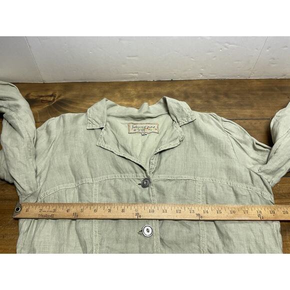 Johnny Was Blazer Jacket Sage Green Linen Size Medium - Picture 9 of 13